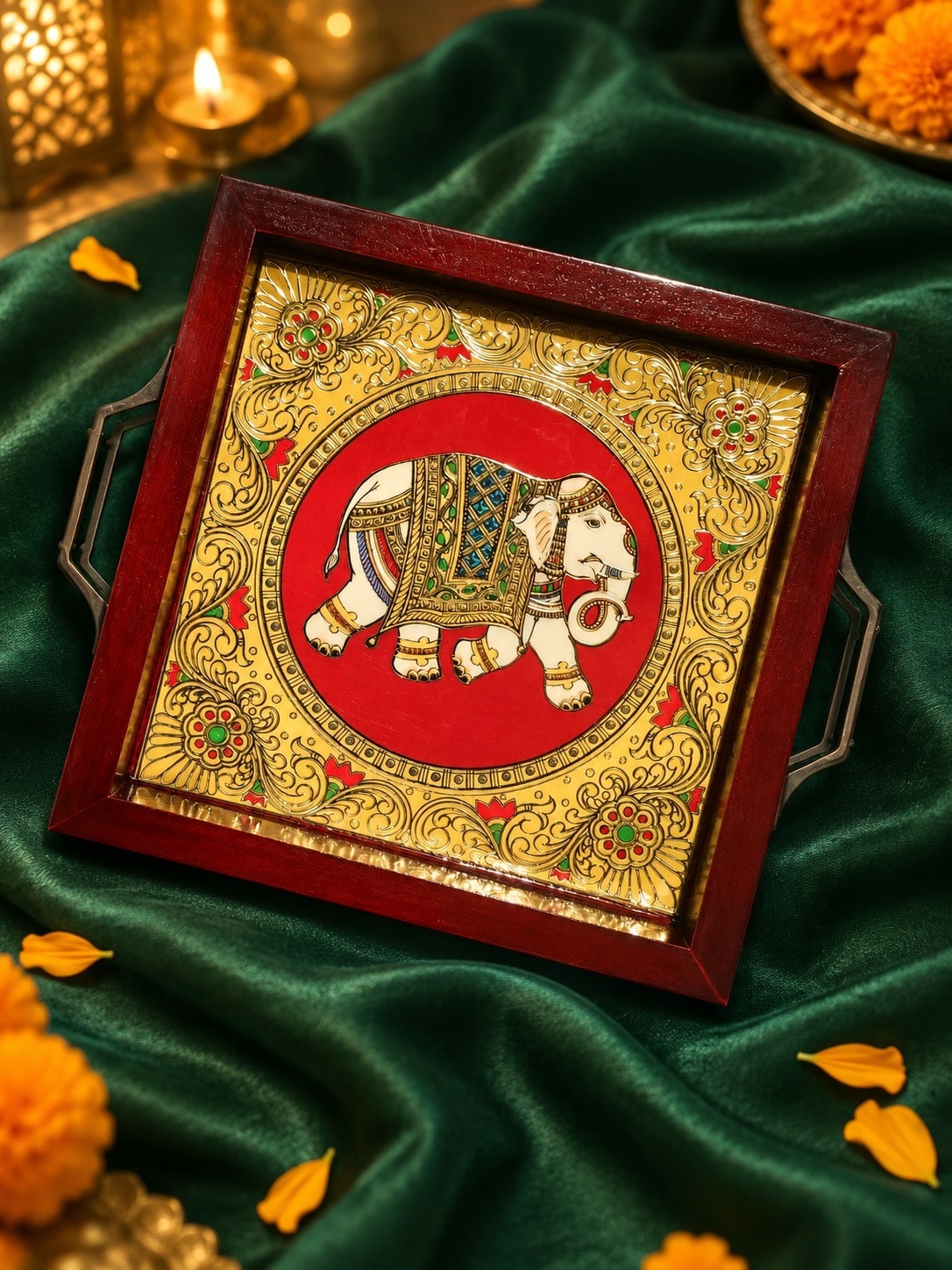Gombe Bagina — Pattachitra Tray